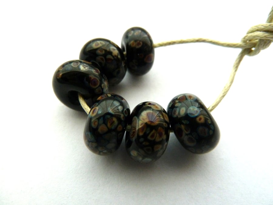 black frit lampwork beads