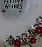 Festive Wishes Christmas Card - Wreath With Poinsettias - Red and Eau de Nil - Image 9