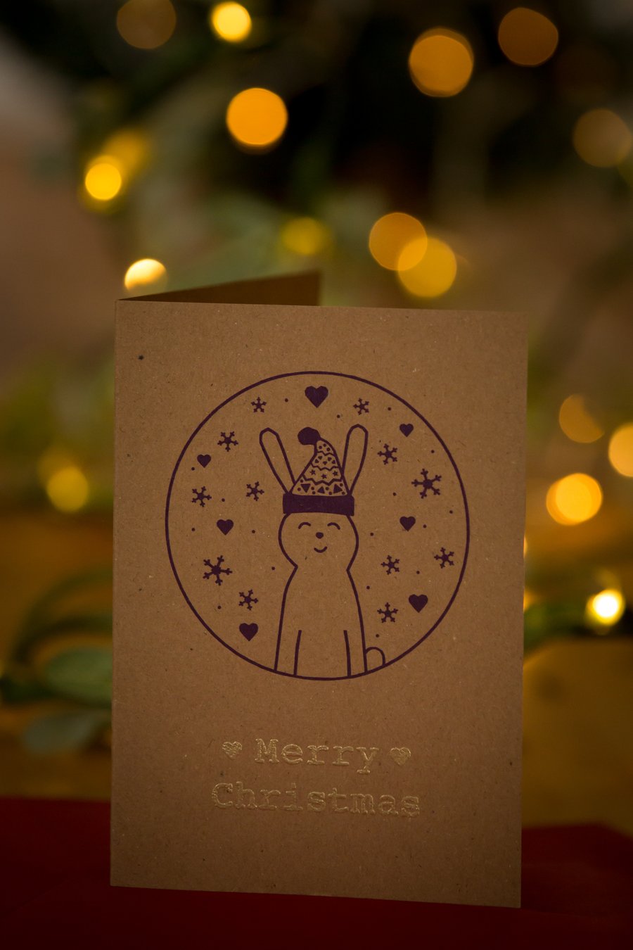 Christmas Bunny greetings card