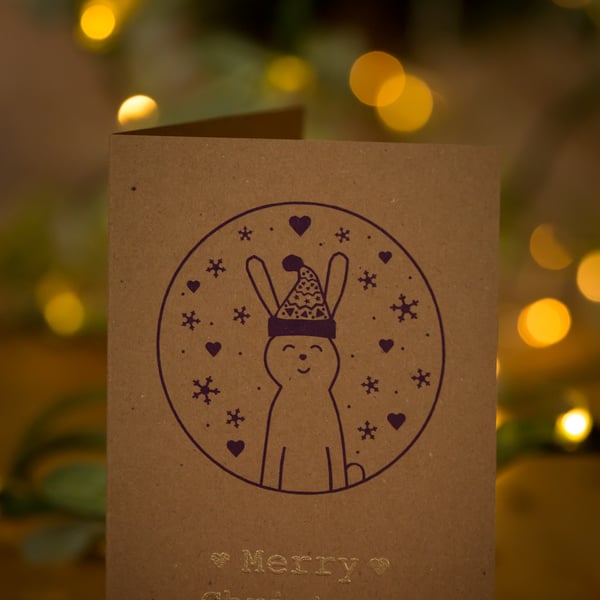 Christmas Bunny greetings card