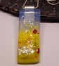 Handmade Fused Opaline Glass Pendant Necklace Poppy-field (A) - Image 1