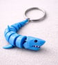 Articulated Shark Keyring, Flexi 3D Printed Shark Keychain - Image 1