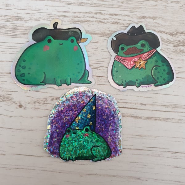 Frog Trio Shiny Stickers