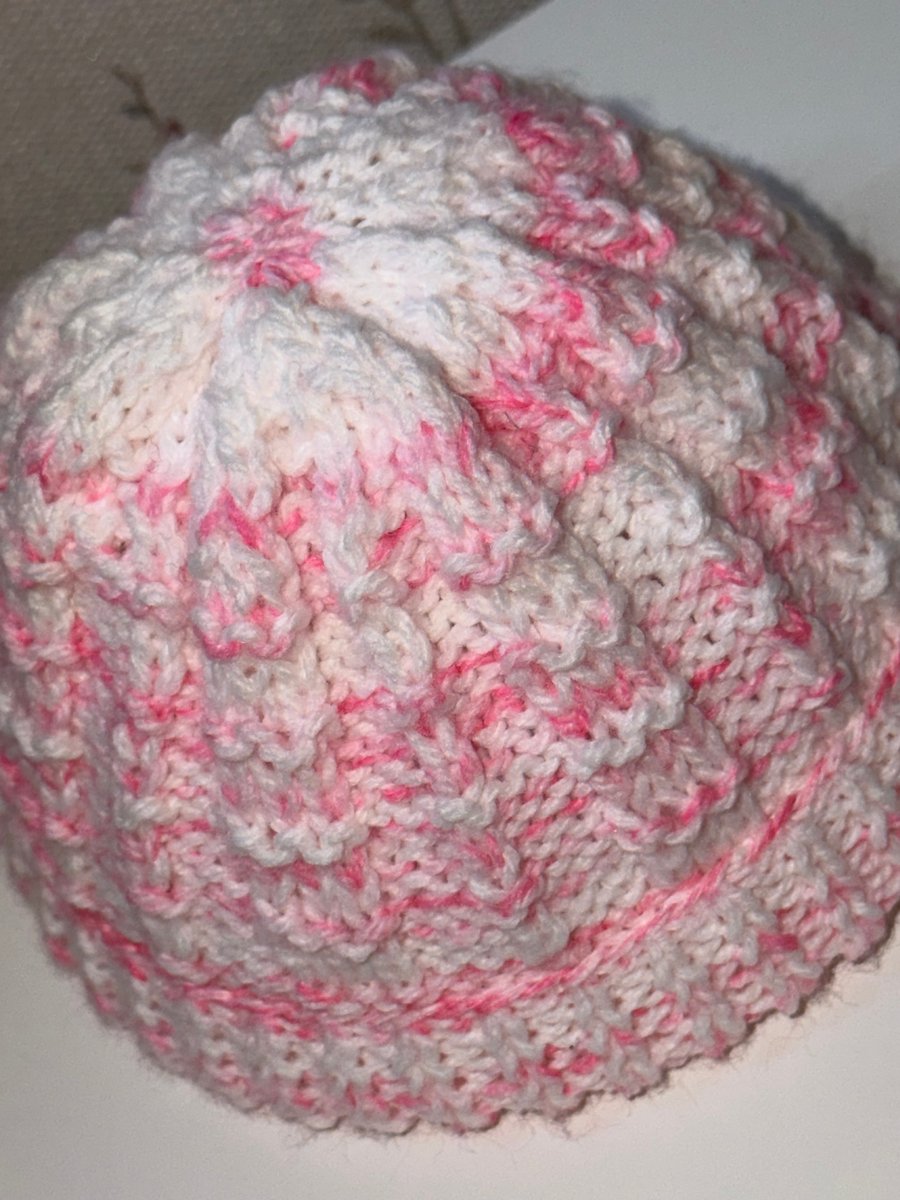 Hand knitted baby hat