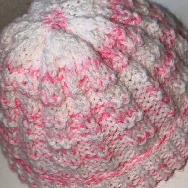 Hand knitted baby hat