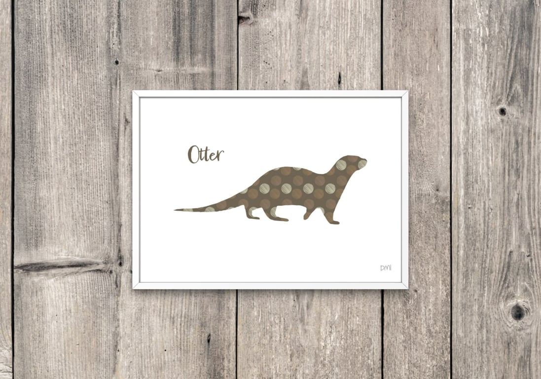 Spotty Otter A4 Art Print