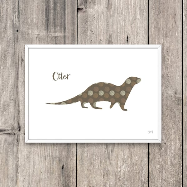 Spotty Otter A4 Art Print