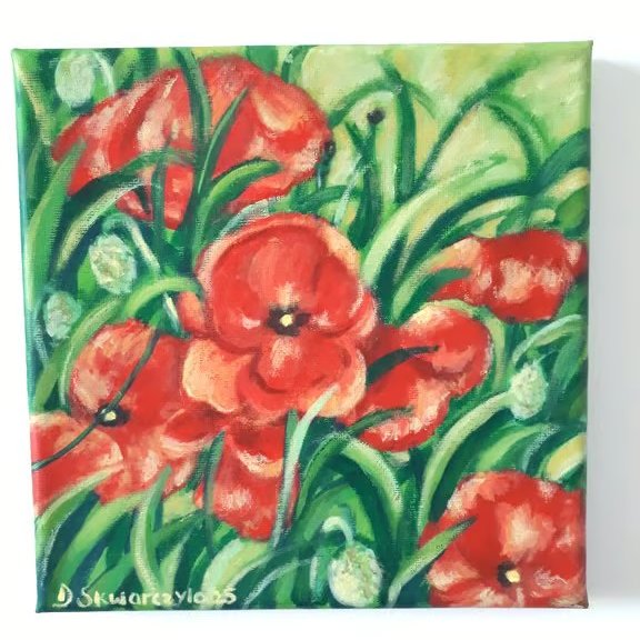 'Red Poppies' original painting.  