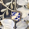  Broken China Pendant Necklace -  Willow Pattern Birds - Boho Style