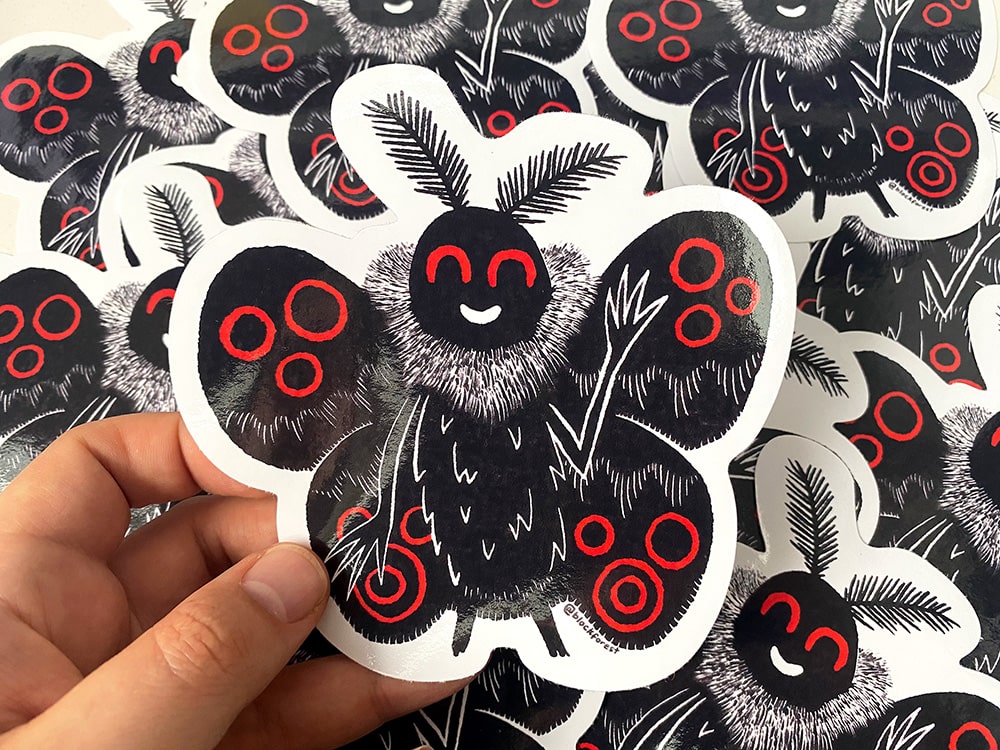 Mothman Folklore Sticker - Cute Cryptid Spooky Decoration