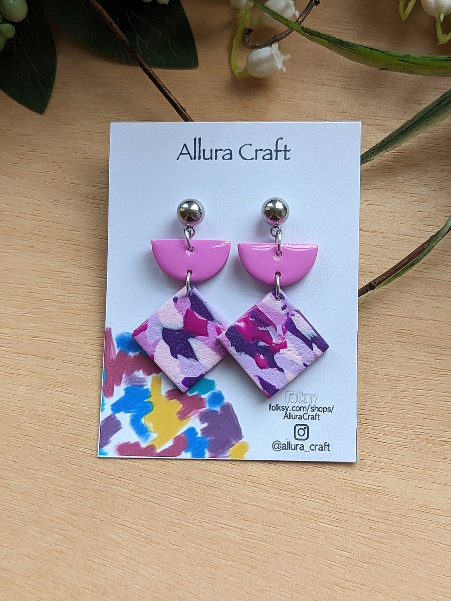 Purproseus Ball Stud Drop Earrings 