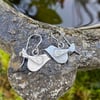Little silver bird earrings