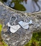 Little silver bird earrings