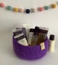 FELTED 'FUSSPOT'  BOWL , tray , desk tidy . Purple ( with button detail )  - Image 4