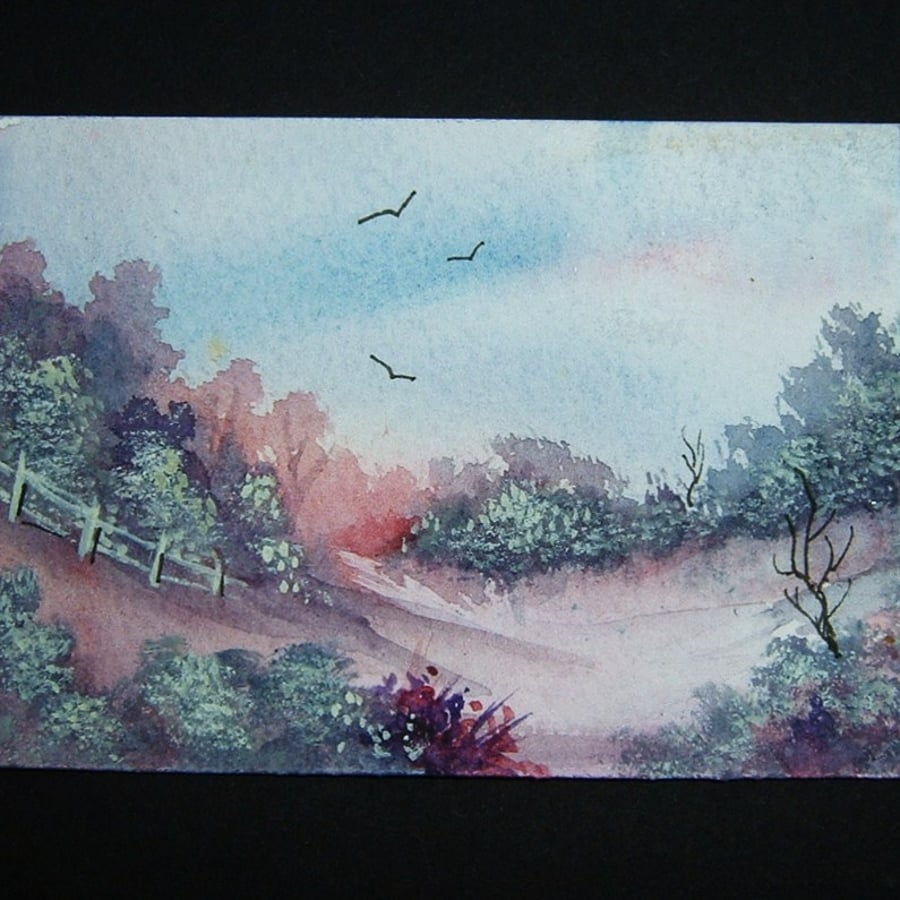 art painting aceo fantasy landscape ref 261