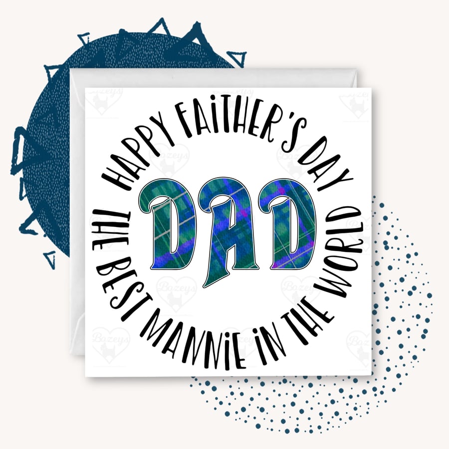 Happy Faither’s Day - Tartan Doric Father’s Day card