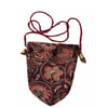 Indan block print crossbody bag: dark red with wine coloured strap