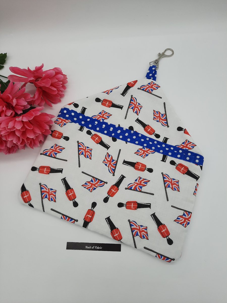 Peg bag, small,  sale,  Queens guard fabric, clip on, free uk delivery. 