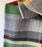 Ecclesall Woods Handwoven Herringbone Lambswool Scarf, Green - Image 7