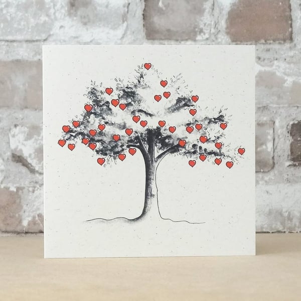 Card Heart Tree Blank Eco Friendly