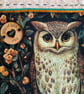 Handmade Quilted Owl Gift Pouch – Padded Drawstring Bag - Image 2