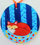 Snoozing fox  on a  bauble hand painted  - Image 1
