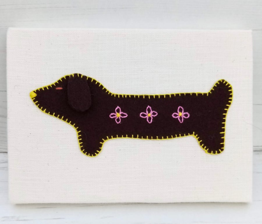 Hand embroidered Sausage Dog Picture Seconds Sunday