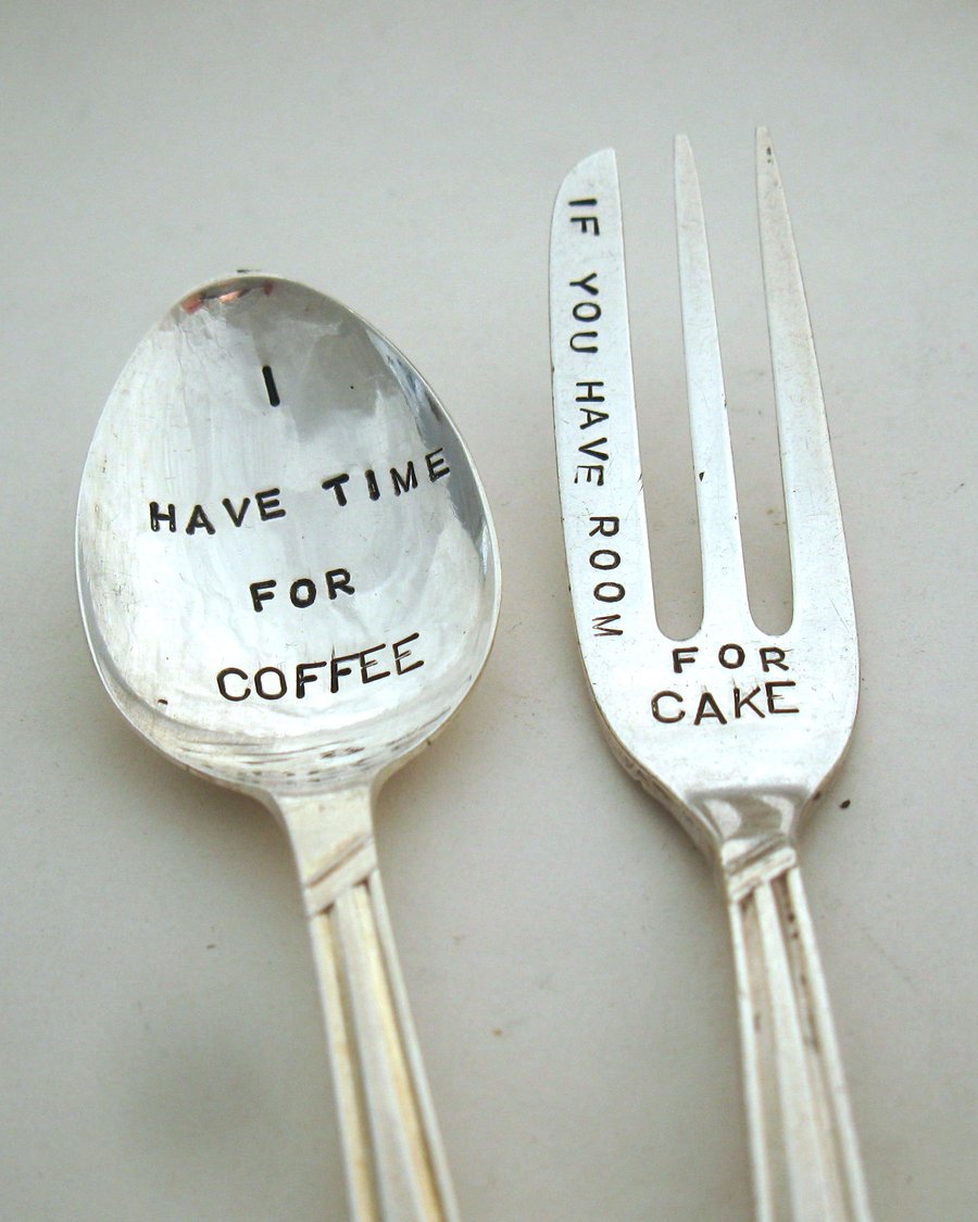 Coffeespoon and cakefork set, I have time if you have room