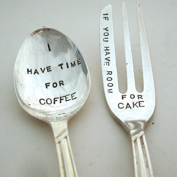 Coffeespoon and cakefork set, I have time if you have room
