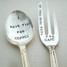 Coffeespoon and cakefork set, I have time if you have room