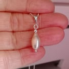 single pearl pendant necklace sterling silver 