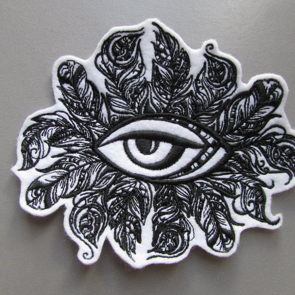 Eye Embroidered Sew on Applique Patch