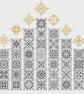 134B - Cross Stitch Quaker Sampler 7 Menorah Candles  Blackwork metallic thread - Image 2