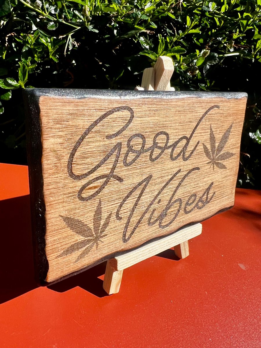 Good vibes wooden sign