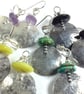Large round silver and bright turquoise earrings  - Image 9
