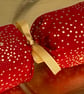 Pick and mix, reusable Christmas Crackers.  Red with gold stars. - Image 3