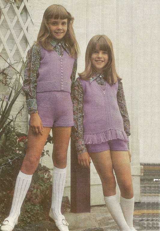 VINTAGE KNITTING PATTERN Girls Top and Pants
