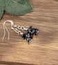 Dainty Snowflake Obsidian Volcanic Glass Earrings - Image 3
