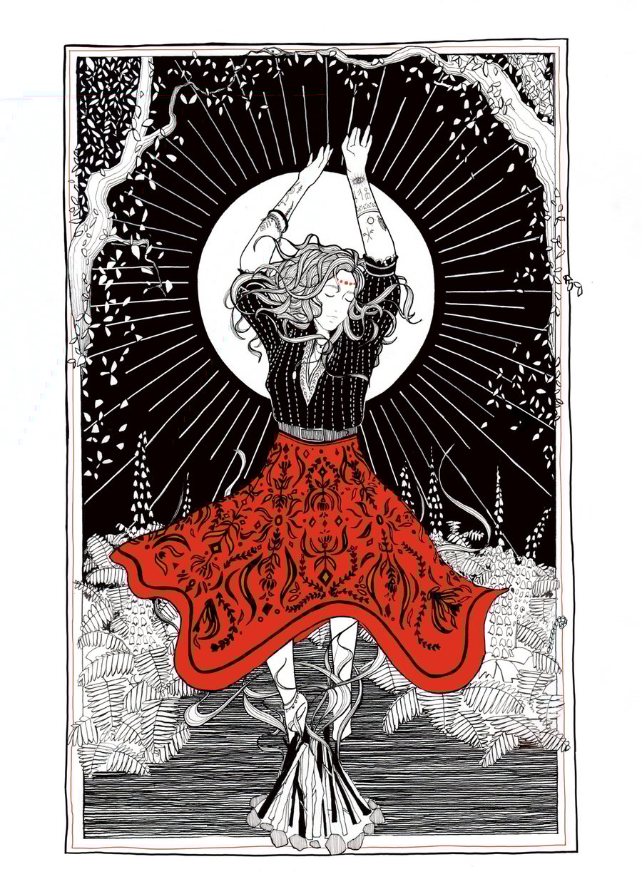 Pen and ink illustration art print.