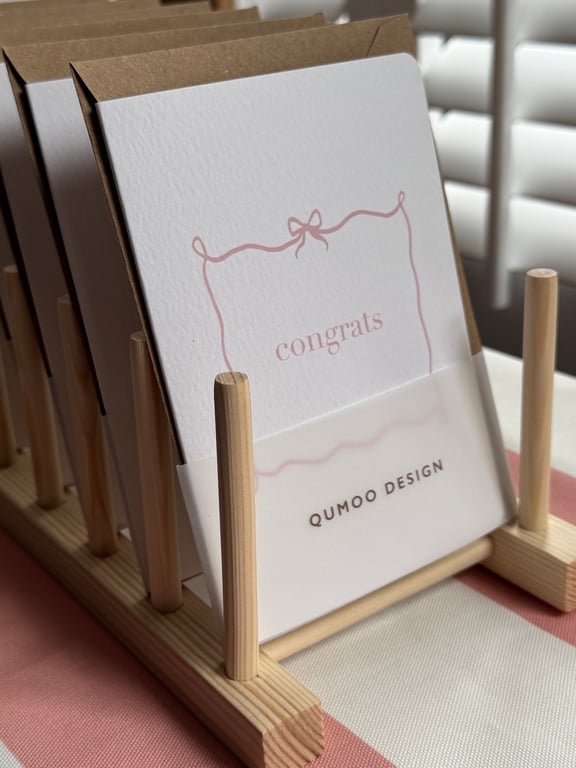 WEDDING CARD bow congratulations pink, blue, yellow spring NEW BABY (QM252 3 4)