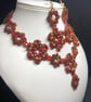 Emily handmade Seed Bead and Crystal Necklace and Earrings set - Image 3