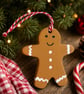 HandPainted Clay Gingerbread Man Christmas Decoration - Image 2