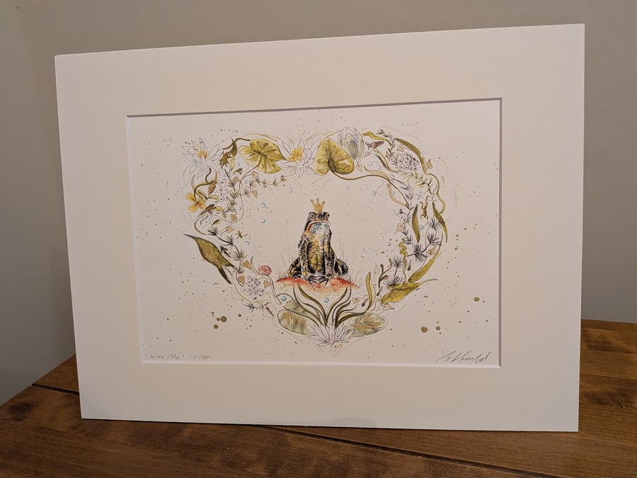 Kiss Me, an A4 or A5  limited edition handfinished print of an original painting