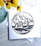 Avebury Stone Circle Notecard: Black and White Greetings Card
