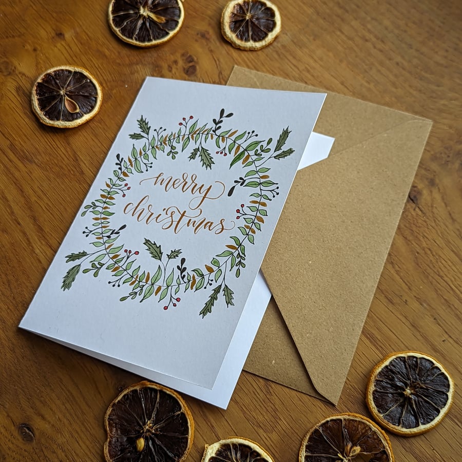 Card "Christmas Wreath" - can be personalised