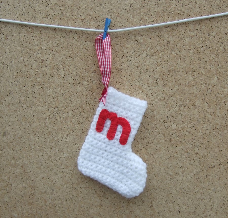 Personalised Christmas Decoration Stocking with Initial