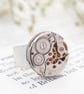 Steampunk Signet Mens Ring made of Watch work, Mens Pinky Ring as Birthday Gift  - Image 2