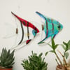 Fused Glass Angelfish, fish wall art or sun catcher 