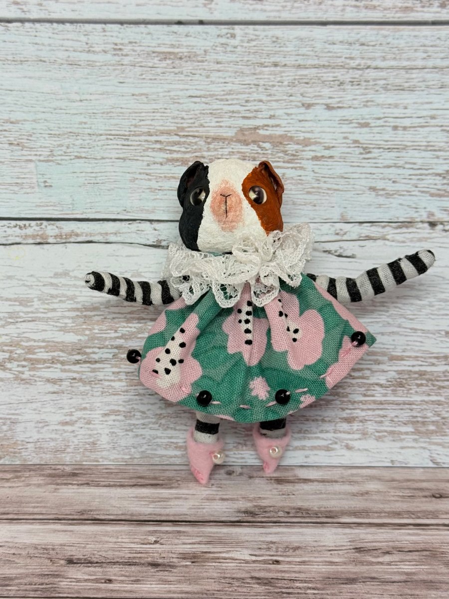 Guinea Pig Miniature Art Doll Georgia