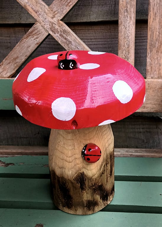 Ladybirds on Red Spotty Toadstool
